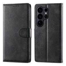 OEM - Samsung Galaxy S26 Ultra Fodral St&auml;ll PU L&auml;der Flip - Svart