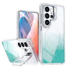 OEM - Samsung Galaxy S26 Ultra Skal Magnetiskt Gradient Glittrigt Plast - Sj&ouml;gr&ouml;n