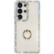 OEM - Samsung Galaxy S26 Ultra Skal TPU + PC Glitterkant - Vit