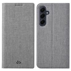 VILI - VILI Samsung Galaxy A35 5G Skal Flip St&ouml;tt&aring;ligt Konstl&auml;der - Gr&aring;