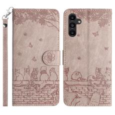 OEM - Wall Cats Samsung Galaxy S26 Skal &Auml;kta L&auml;der - R&ouml;kig Lila