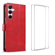 WANLONFENG - WANLONFENG Samsung Galaxy A35 5G Skal &Auml;kta L&auml;der WN Serie - R&ouml;d