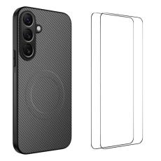 WANLONFENG - WANLONFENG Samsung Galaxy A35 5G Skal Kolfiber Textur Plast - Gr&aring;