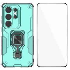 WANLONFENG - WANLONFENG Samsung Galaxy S26 Ultra Skal Plast Kickstand - Gr&ouml;n