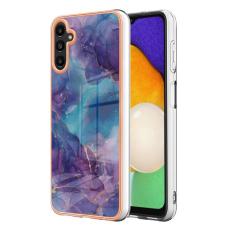 OEM - YB Galaxy A35 5G Skal TPU IMD Marmor M&ouml;nster - Lila