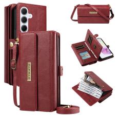 YIKATU - YIKATU Samsung Galaxy A35 5G Fodral &Auml;kta L&auml;der - R&ouml;d