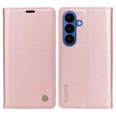 YIKATU - YIKATU Samsung Galaxy S26 Plus Skal PU L&auml;der Magnetisk St&auml;ngning - Ros&eacute;guld