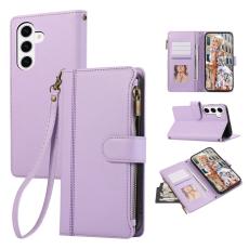 OEM - Mobilfodral f&ouml;r Samsung Galaxy S26 &Auml;kta l&auml;der Flera kortfack - Lila