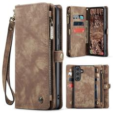 Caseme - CaseMe Pl&aring;nboksfodral f&ouml;r Samsung Galaxy S26 &Auml;kta l&auml;der med avtagbar rem - Brun