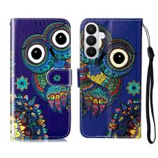 OEM - Pl&aring;nboksfodral f&ouml;r Samsung Galaxy S26 Konstl&auml;der med rem - Bl&aring; Uggla