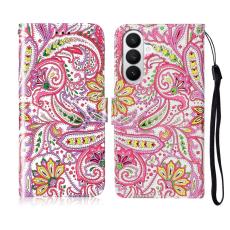 OEM - Pl&aring;nboksfodral f&ouml;r Samsung Galaxy S26 Konstl&auml;der med rem - Datura