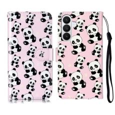 OEM - Pl&aring;nboksfodral f&ouml;r Samsung Galaxy S26 Konstl&auml;der med rem - Panda