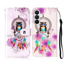 OEM - Pl&aring;nboksfodral f&ouml;r Samsung Galaxy S26 Konstl&auml;der med rem - Vindspel Uggla