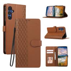 OEM - Pl&aring;nboksfodral f&ouml;r Samsung Galaxy S26 Konstl&auml;der med snodd - Brun