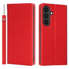 IDEWEI - IDEWEI Pl&aring;nboksfodral f&ouml;r Samsung Galaxy S26 &Auml;kta l&auml;der - R&ouml;d