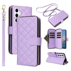 OEM - Pl&aring;nboksfodral f&ouml;r Samsung Galaxy S26 Dragkedja Konstl&auml;der - Lila