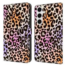 OEM - Pl&aring;nboksfodral f&ouml;r Samsung Galaxy S26 Konstl&auml;der Flip St&auml;ll Spotted Leopard