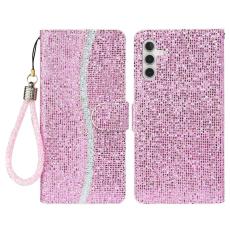 OEM - Pl&aring;nboksfodral f&ouml;r Samsung Galaxy S26 Konstl&auml;der Kortfack - Rosa