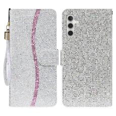 OEM - Pl&aring;nboksfodral f&ouml;r Samsung Galaxy S26 Konstl&auml;der Kortfack - Silver