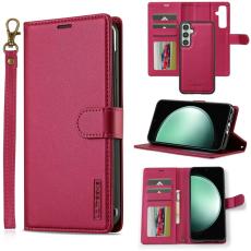 LC.imeeke - LC.IMEEKE Pl&aring;nboksfodral f&ouml;r Samsung Galaxy S26 Konstl&auml;der Magnetiskt - R&ouml;d