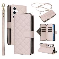 OEM - Pl&aring;nboksfodral f&ouml;r Samsung Galaxy S26 Konstl&auml;der med dragkedja - Beige