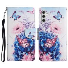 OEM - Mobilfodral f&ouml;r Samsung Galaxy S26 Konstl&auml;der med handledsrem - Lila fj&auml;ril