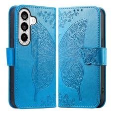 OEM - Pl&aring;nboksfodral f&ouml;r Samsung Galaxy S26 Konstl&auml;der med rem - Bl&aring;