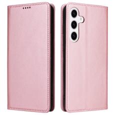 OEM - Pl&aring;nboksfodral f&ouml;r Samsung Galaxy S26 Konstl&auml;der RFID - Rosa