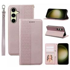 OEM - Pl&aring;nboksfodral f&ouml;r Samsung Galaxy S26 Konstl&auml;der - Ros&eacute;guld