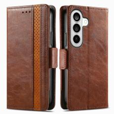 CASENEO - CASENEO Pl&aring;nboksfodral f&ouml;r Samsung Galaxy S26 Konstl&auml;der St&auml;ll med RFID M&ouml;rkbrun