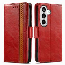 CASENEO - CASENEO Pl&aring;nboksfodral f&ouml;r Samsung Galaxy S26 Konstl&auml;der St&auml;ll med RFID - R&ouml;d