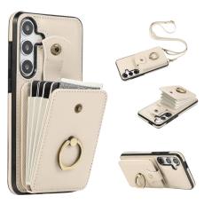 OEM - Mobilfodral f&ouml;r Samsung Galaxy S26 Kortfack Ring Kickstand - Beige
