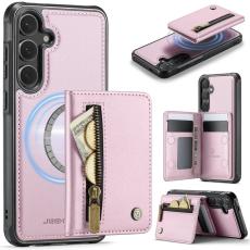 JEEHOOD - JEEHOOD Pl&aring;nboksfodral f&ouml;r Samsung Galaxy S26 Konstl&auml;der Kickstand - Rosa