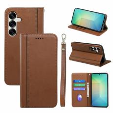 OEM - Pl&aring;nboksfodral f&ouml;r Samsung Galaxy S26 Magnetiskt PU l&auml;der - Brun