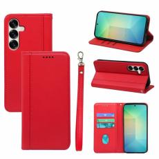 OEM - Pl&aring;nboksfodral f&ouml;r Samsung Galaxy S26 Magnetiskt st&auml;ngning Konstl&auml;der - R&ouml;d