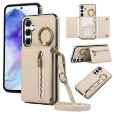 OEM - Pl&aring;nboksfodral f&ouml;r Samsung Galaxy S26 Plus Konstl&auml;der Kickstand - Beige