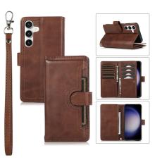 OEM - Pl&aring;nboksfodral f&ouml;r Samsung Galaxy S26 Plus &Auml;kta l&auml;der Magnetiskt - Kaffe