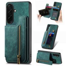 OEM - Mobilfodral f&ouml;r Samsung Galaxy S26 Plus Konstl&auml;der med kortfack - Gr&ouml;n