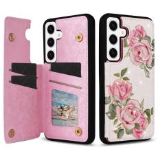 OEM - Mobilfodral f&ouml;r Samsung Galaxy S26 Plus Konstl&auml;der RFID - Rosablomma