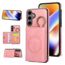 OEM - Mobilfodral f&ouml;r Samsung Galaxy S26 Plus Kickstand Kortfack Konstl&auml;der - Ros&eacute;guld