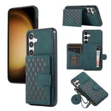 OEM - Mobilfodral f&ouml;r Samsung Galaxy S26 Plus Kickstand TPU + Konstl&auml;der - Gr&ouml;n