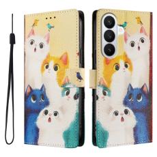 OEM - Pl&aring;nboksfodral f&ouml;r Samsung Galaxy S26 Plus Konstl&auml;der - F&auml;rgglada katter