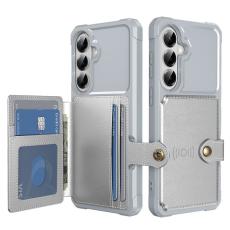 OEM - Mobilfodral f&ouml;r Samsung Galaxy S26 Plus Kortfack Konstl&auml;der - Silver