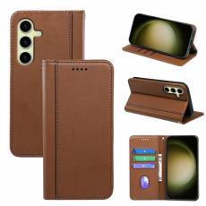 OEM - Pl&aring;nboksfodral f&ouml;r Samsung Galaxy S26 Plus Magnetiskt Konstl&auml;der - Brun