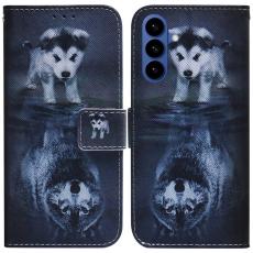 OEM - Pl&aring;nboksfodral f&ouml;r Samsung Galaxy S26 Plus M&ouml;nstertryck Konstl&auml;der Hund och Varg