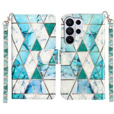 OEM - Pl&aring;nboksfodral f&ouml;r Samsung Galaxy S26 Ultra 3D-m&ouml;nster Konstl&auml;der - Gr&ouml;n marmor