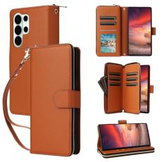 OEM - Mobilfodral f&ouml;r Samsung Galaxy S26 Ultra 9 kortplatser - Brun