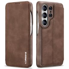 LC.imeeke - LC.IMEEKE Mobilfodral f&ouml;r Samsung Galaxy S26 Ultra Konstl&auml;der Card Slot - Kaffe