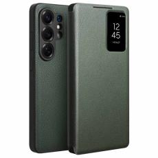 QIALINO - Qialino Mobilfodral f&ouml;r Samsung Galaxy S26 Ultra &Auml;kta l&auml;der Flip - Gr&ouml;n