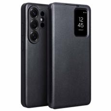 QIALINO - Qialino Mobilfodral f&ouml;r Samsung Galaxy S26 Ultra &Auml;kta l&auml;der Flip - Svart